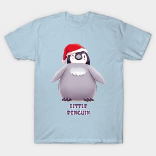 Santa Emperor Penguin Chick (Words) T-Shirt